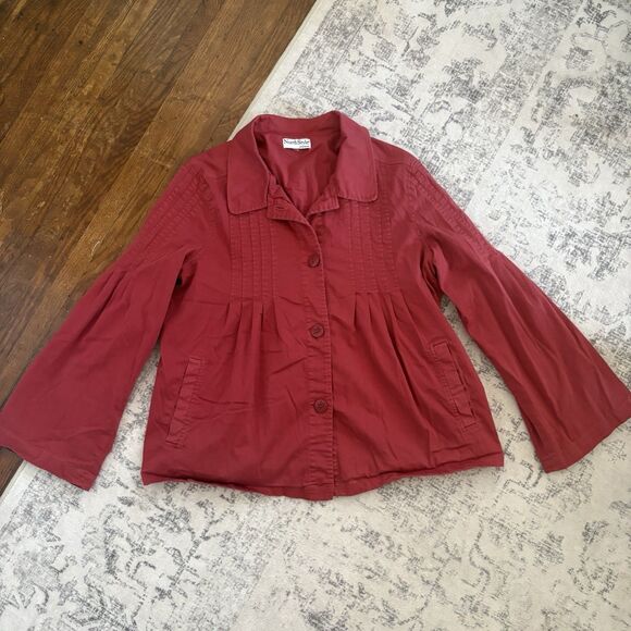 NorthStyle Jackets & Blazers - Northstyle Womens Vintage Flare Sleeve Pleated Button Front Jacket Large Pockets